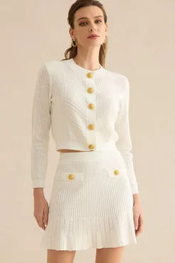Knit Metallic Round Neck Long-Sleeve Top