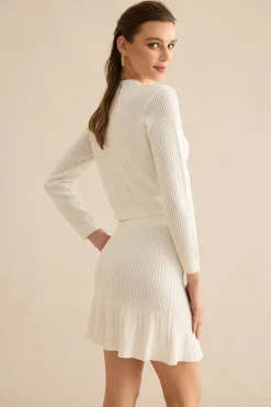 Knit Metallic Round Neck Long-Sleeve Top