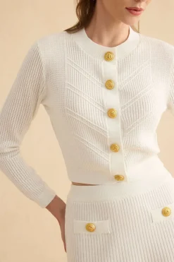 Knit Metallic Round Neck Long-Sleeve Top