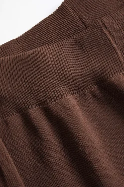 Knit Mock Neck Top And Contrast Top And Pants Set