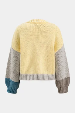 Knit Patchwork Round Neck Long-Sleeve Top