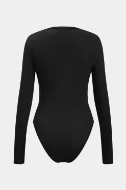 Knit Ruched Long Sleeve Bodysuit