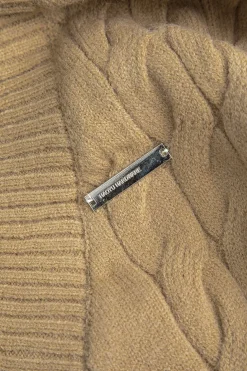 Knit V-Neck Patchwork Long-Sleeve Top