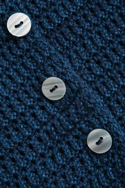 Knitted Button Asymmetrical Long-Sleeve Top