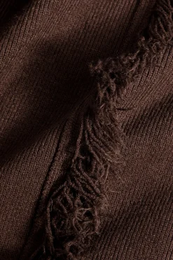 Knitted Drawstring Fringe Sweater Trousers