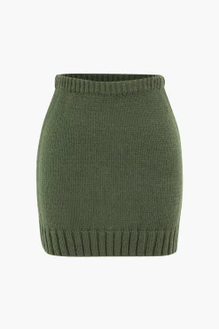 Knitted High Waist Skirt