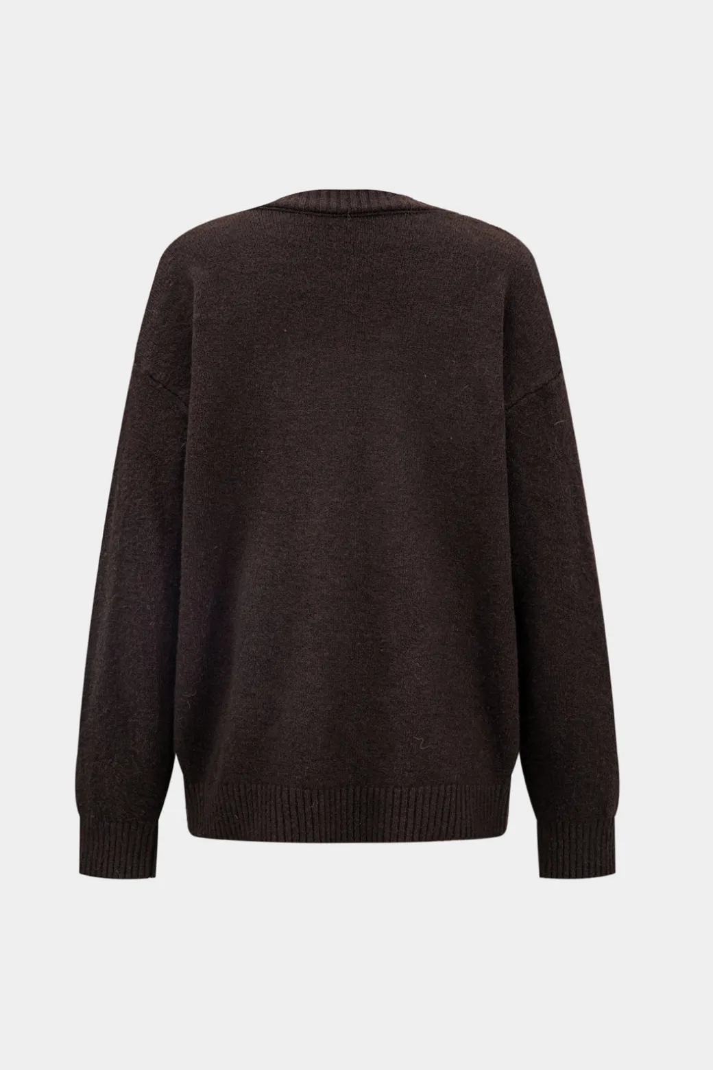 Knitted V-Neck Long-Sleeve Top And Trousers Set