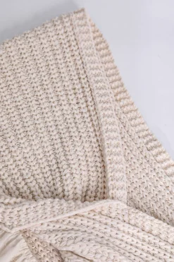 Knot Front Knit Embroidered Tube Top