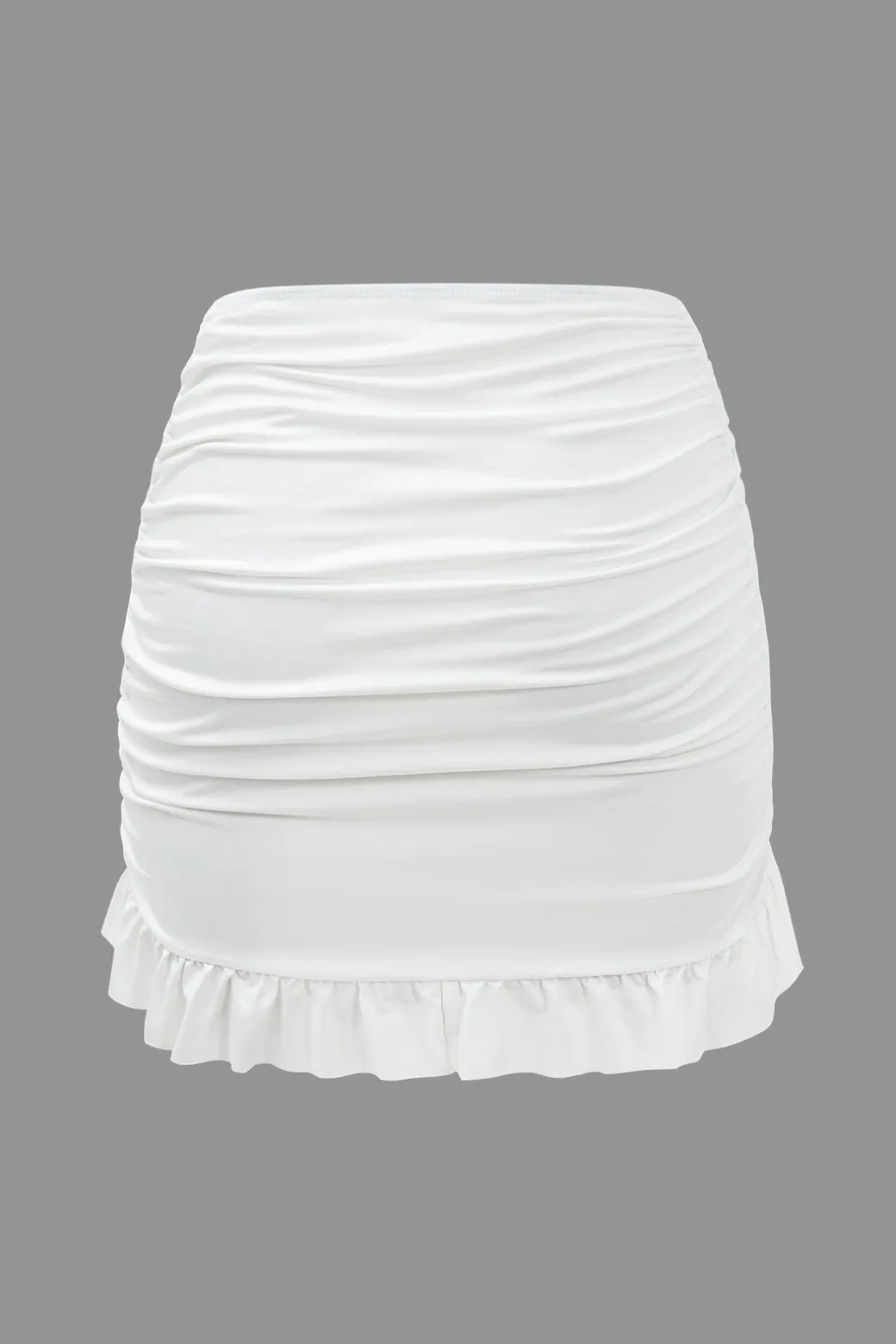 Knot Long Sleeve Top And Ruffle Ruched Detail Skirt Set