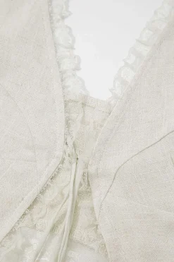 Lace Trim Tie Front Tank Top