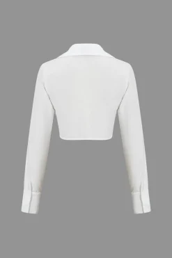 Lace-Up Tie-Up Long-Sleeve Shirt