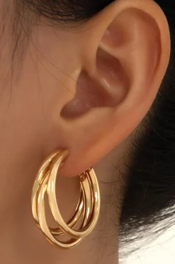Layer Circle Metal Earrings