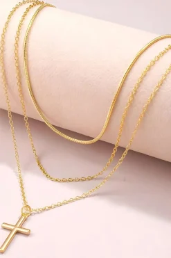 Layered Pendant Lock Chain Necklace