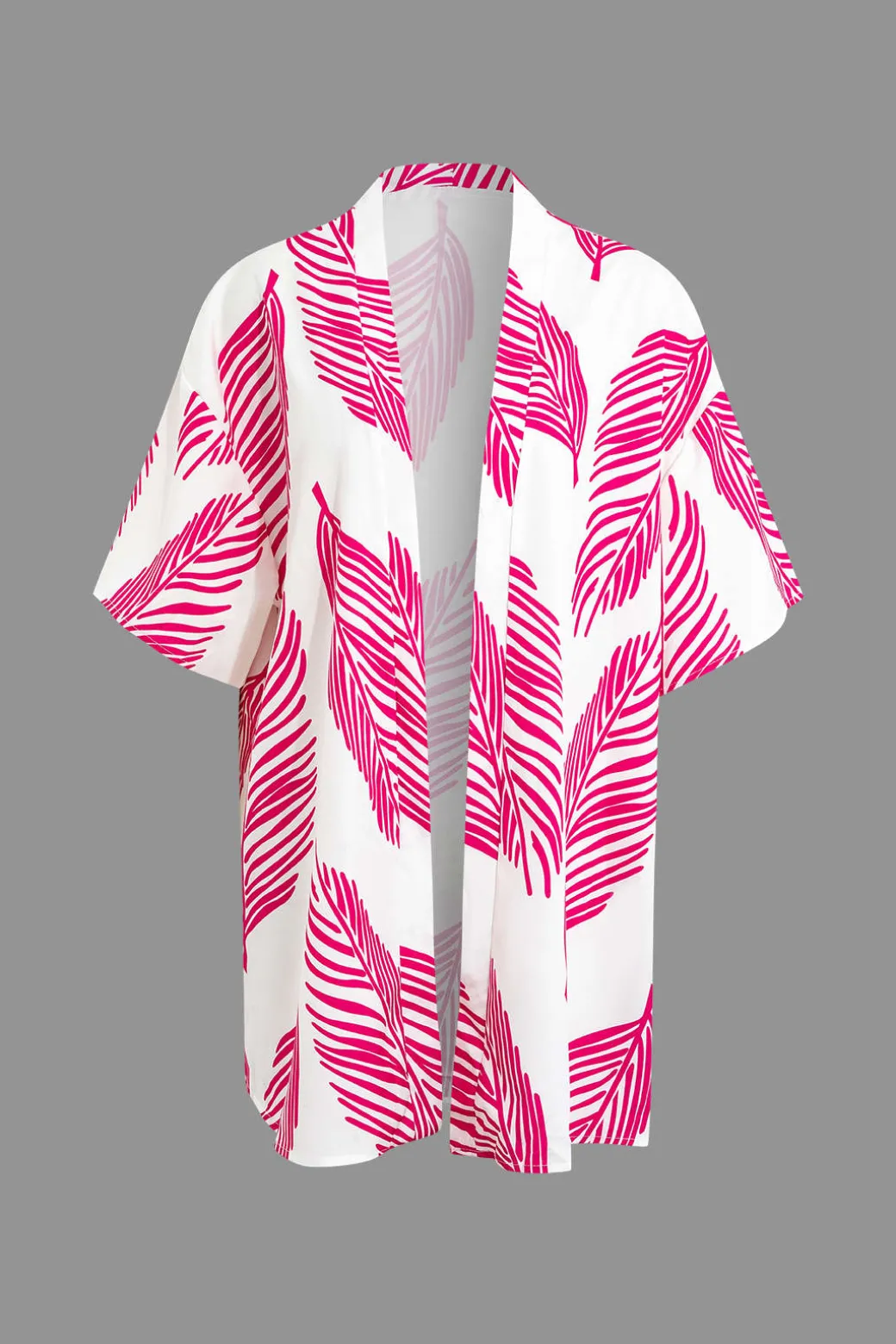 Leaf Print Drawstring Shorts Set