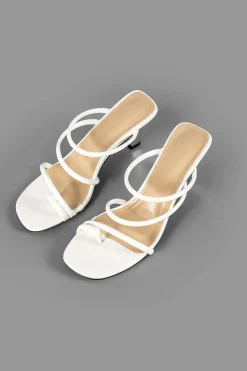 Leather Peep Toe High Heel Sandals