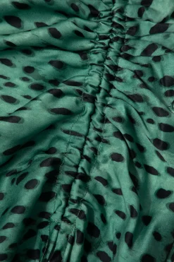 Leopard Drawstring Slit Skirt