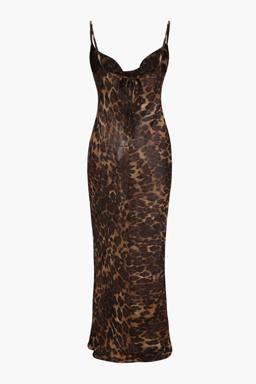 Leopard Print Draped Maxi Dress
