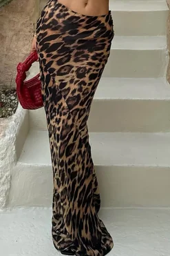 Leopard Print Mermaid Skirt