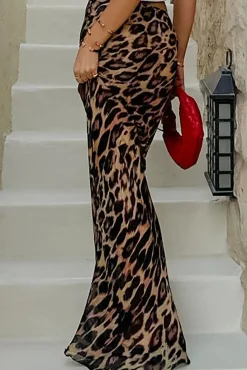 Leopard Print Mermaid Skirt