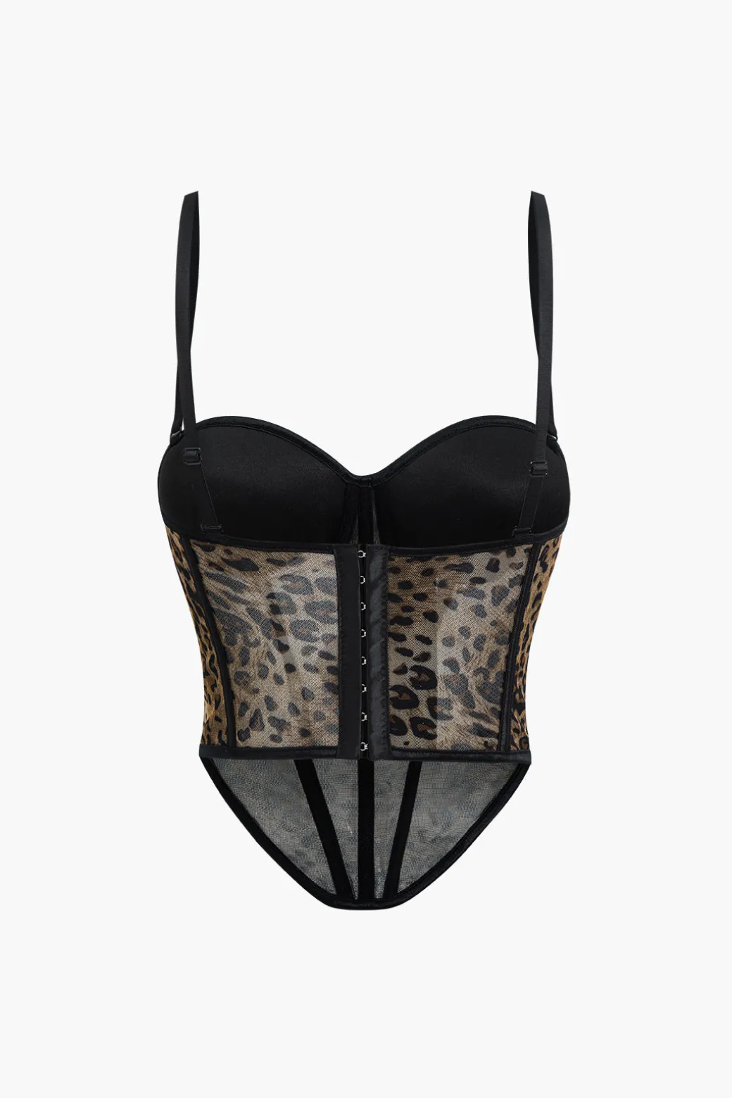 Leopard Print Mesh Sheer Cami Top