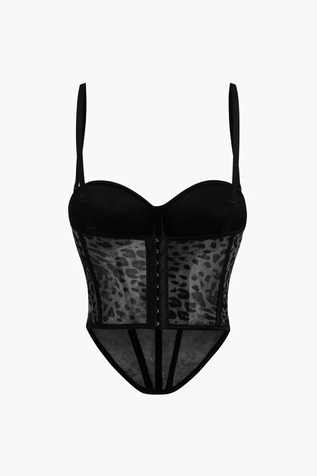 Leopard Print Mesh Sheer Cami Top
