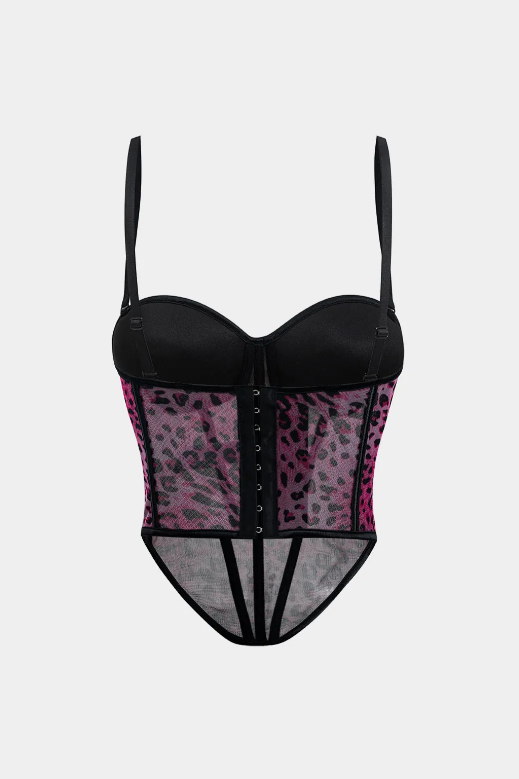 Leopard Print Mesh Sheer Cami Top
