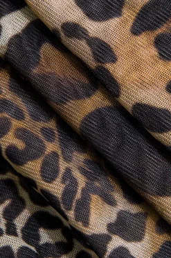 Leopard Print Scallop Edge Mini Dress