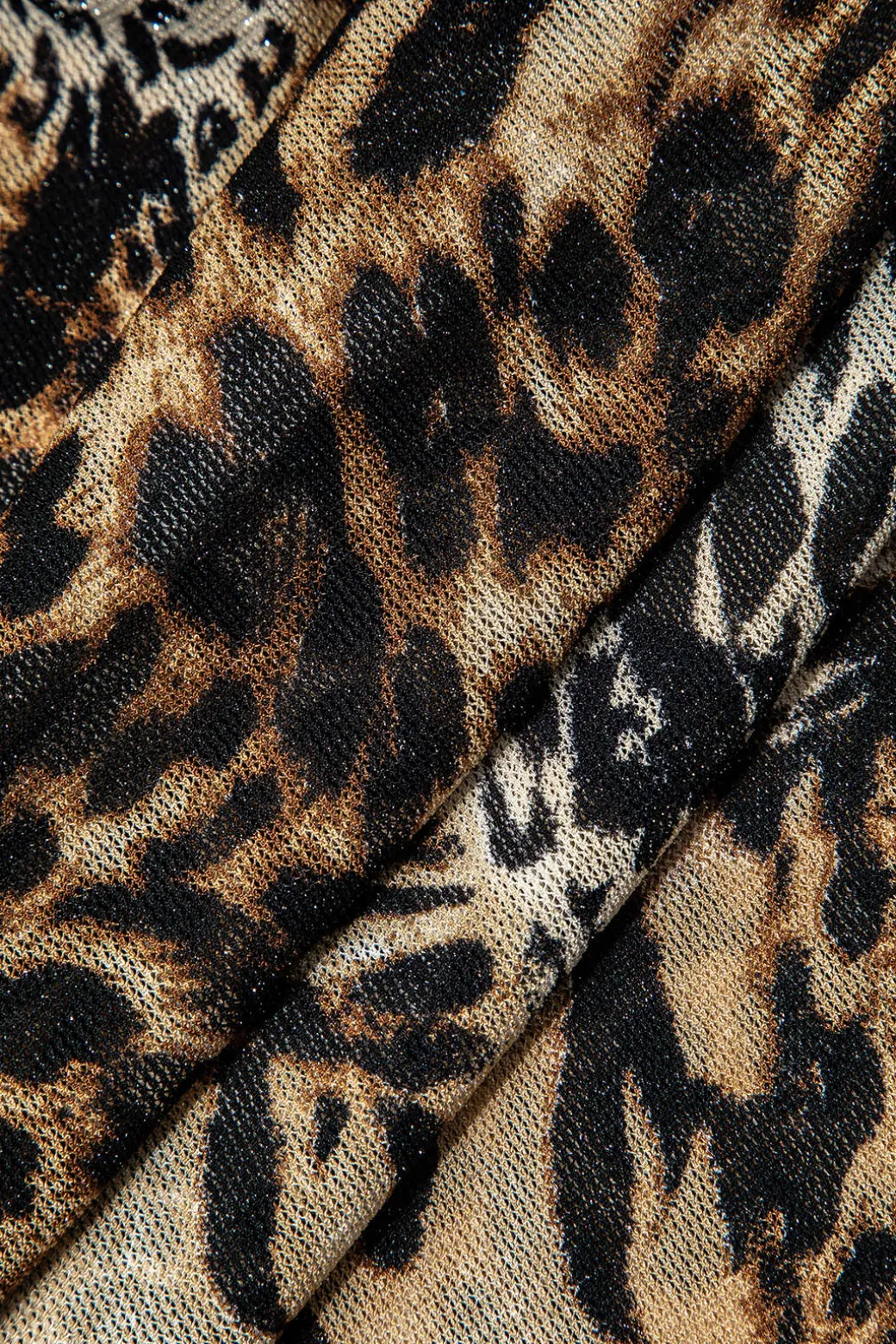 Leopard Print Twist Halter Backless Midi Dress