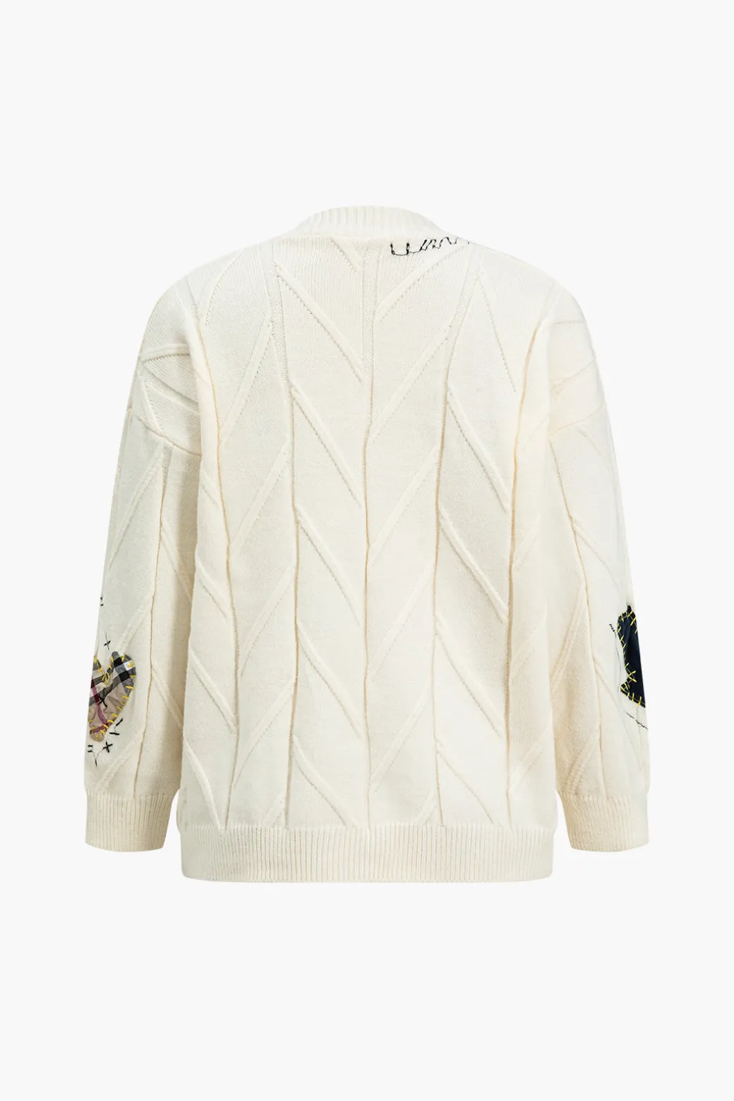 Letter Embroidery Sweater Cardigan