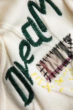Letter Embroidery Sweater Cardigan