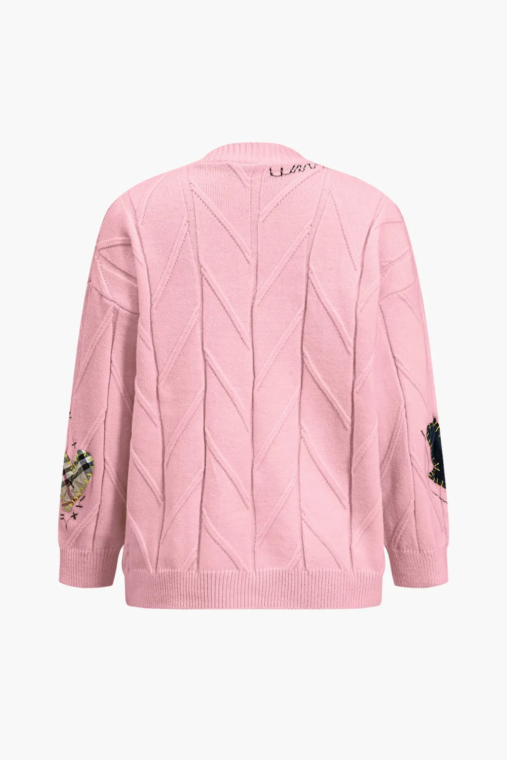 Letter Embroidery Sweater Cardigan