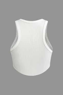 Letter Print Crop Tank Top