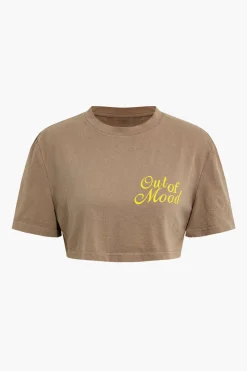 Letter Print Crop T-Shirt