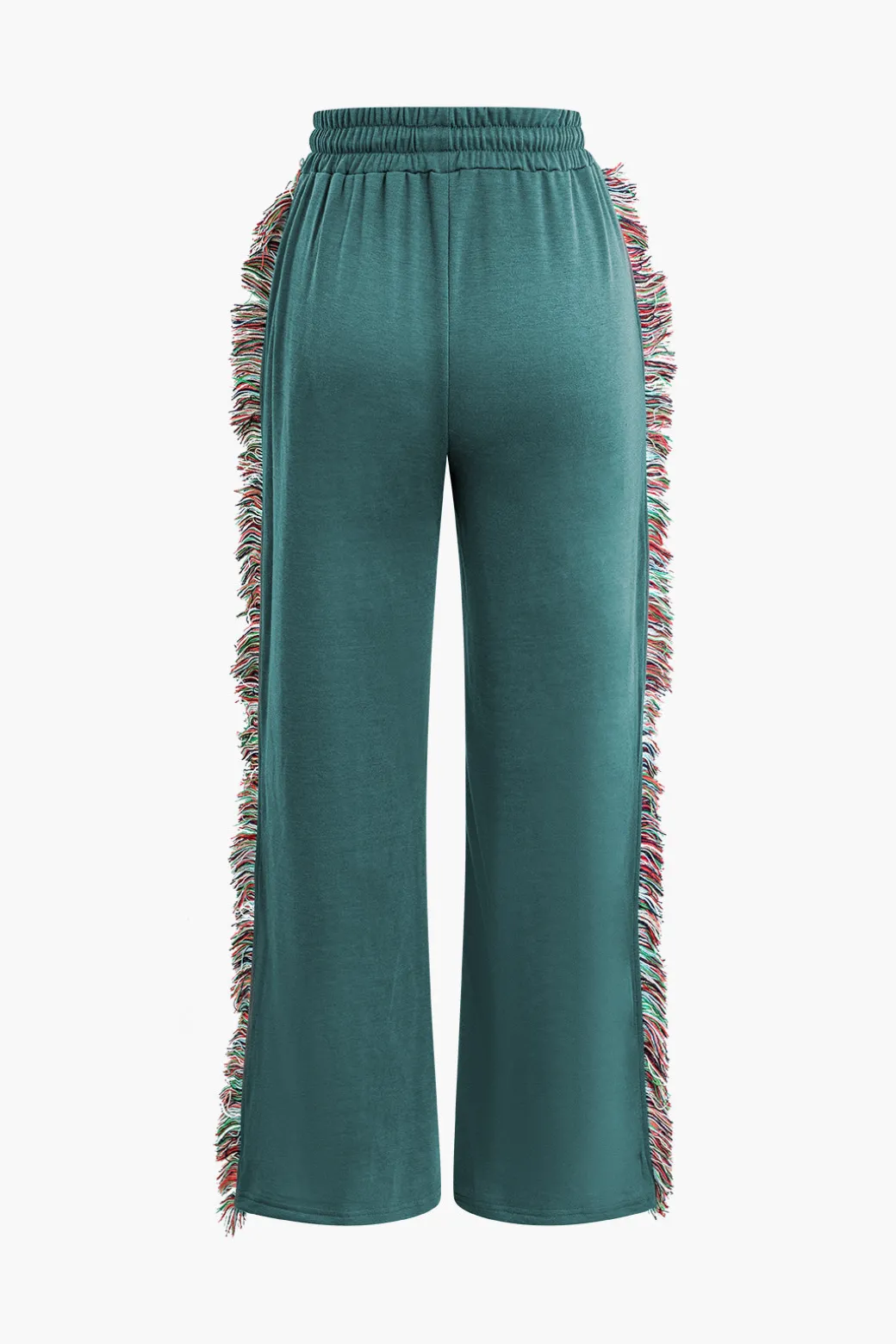 Letter Print T-shirt And Tassel Drawstring Pants Set