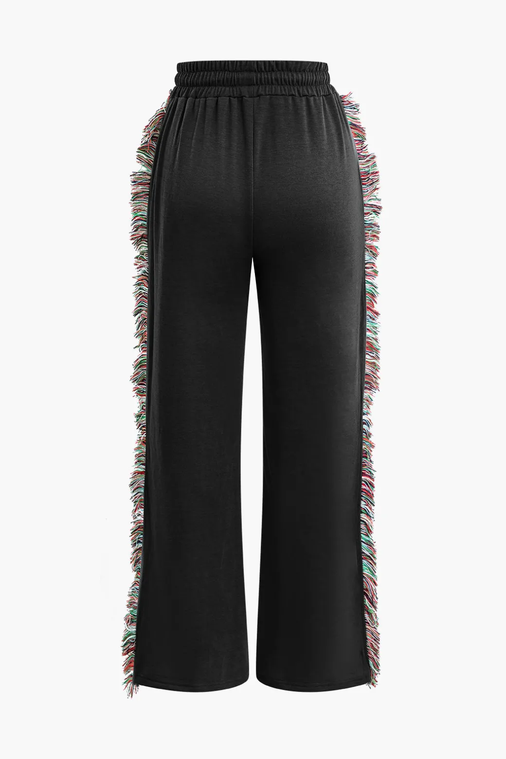 Letter Print T-shirt And Tassel Drawstring Pants Set