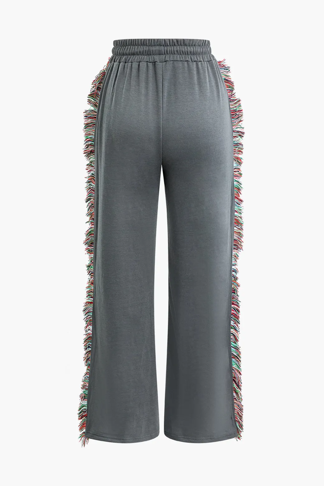 Letter Print T-shirt And Tassel Drawstring Pants Set