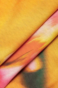 Lily Print Asymmetric Crop Tank Top