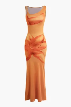 Lily Print Tank Maxi Dress