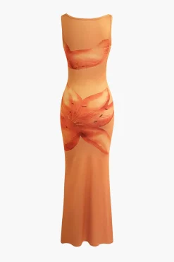 Lily Print Tank Maxi Dress