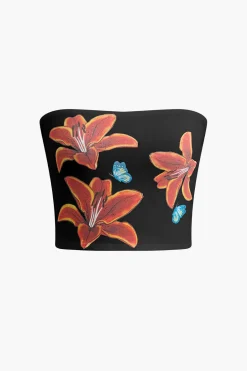 Lily Print Tube Top