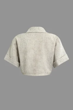 Linen Cross Crop Shirt