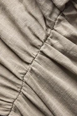Linen Ruched One Shoulder Tank Top
