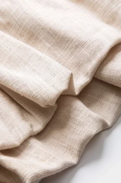 Linen Ruched Sleeveless Mini Dress