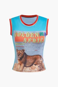 Lion Print Tank Top