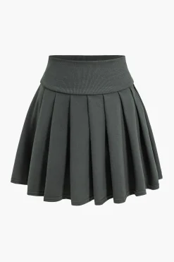 Long Sleeve Top And Pleated Skirt Set