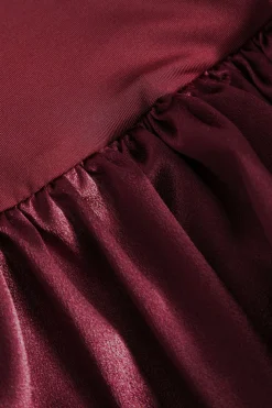 Long-Sleeve Puff Hem Mini Dress