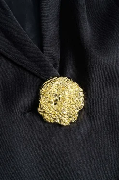 Metal Button V-neck Blazer