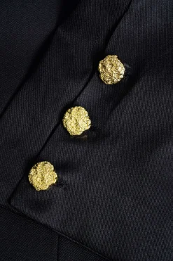 Metal Button V-neck Blazer