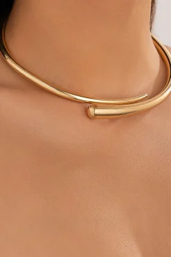 Metal Choker Open Necklace
