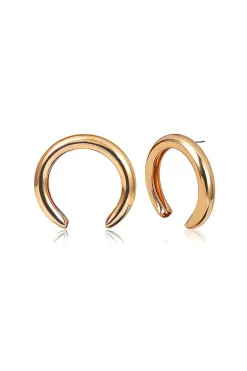Metal Exaggerated Geometric Semicircular Earrings